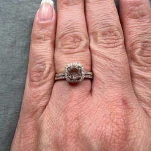 Morganite and Diamond Rings set in 14kt Rose Gold